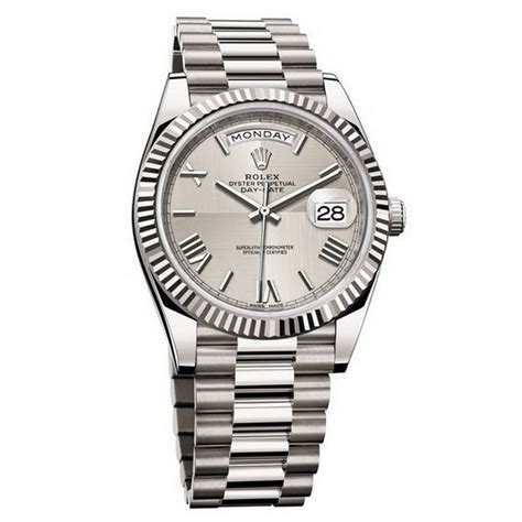 rolex oyster perpetual day date white gold price|Rolex Day-Date retail price.